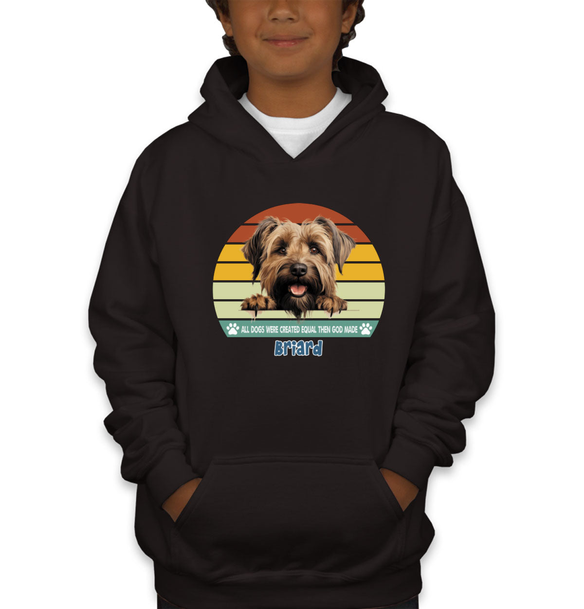 All Dogs Were Created Equal Briard Youth Hoodie