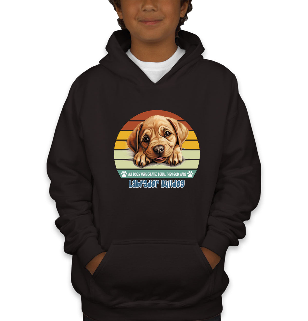 All Dogs Were Created Equal Labrador Bulldog Youth Hoodie