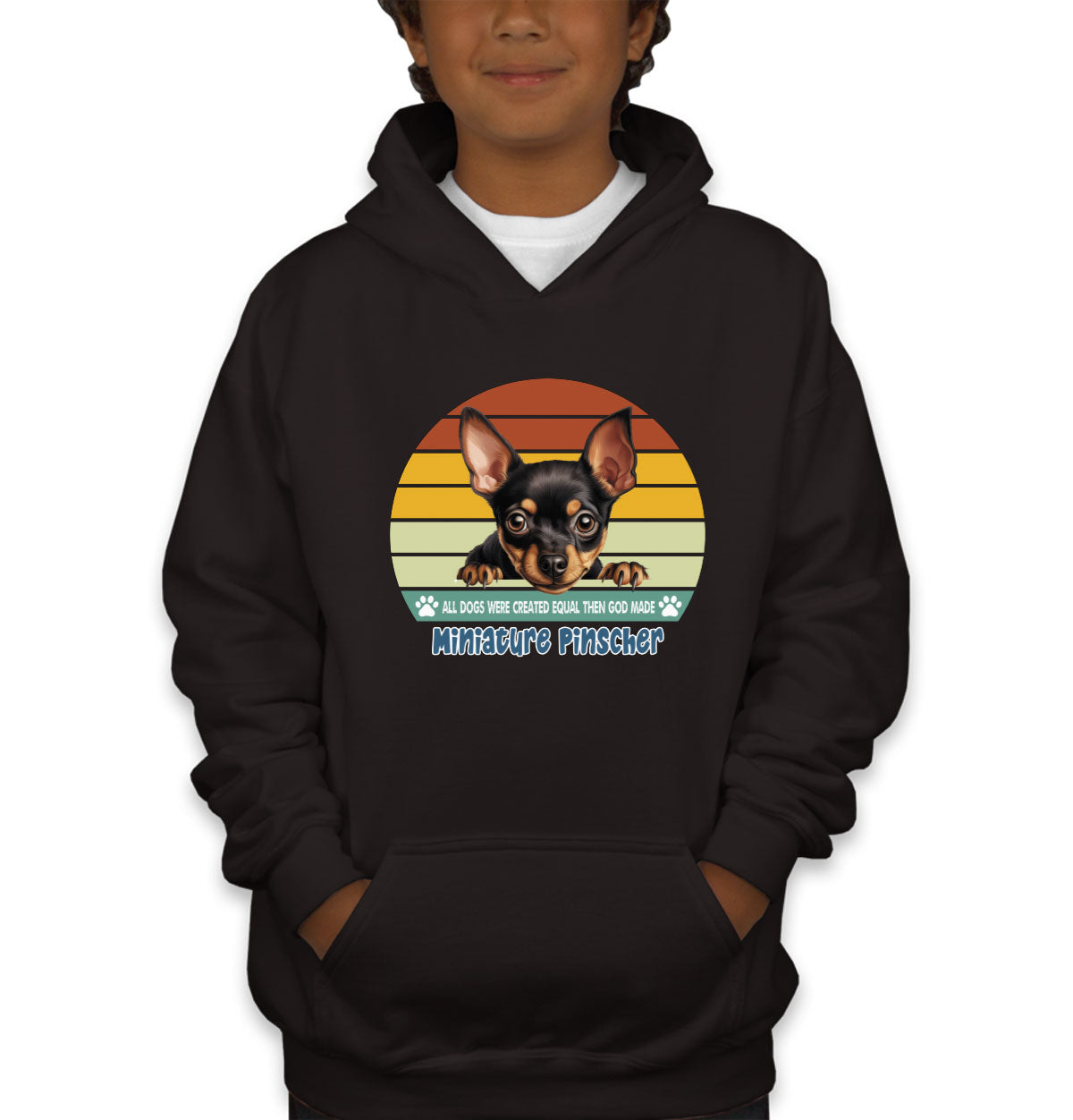 All Dogs Were Created Equal Miniature Pinscher Youth Hoodie