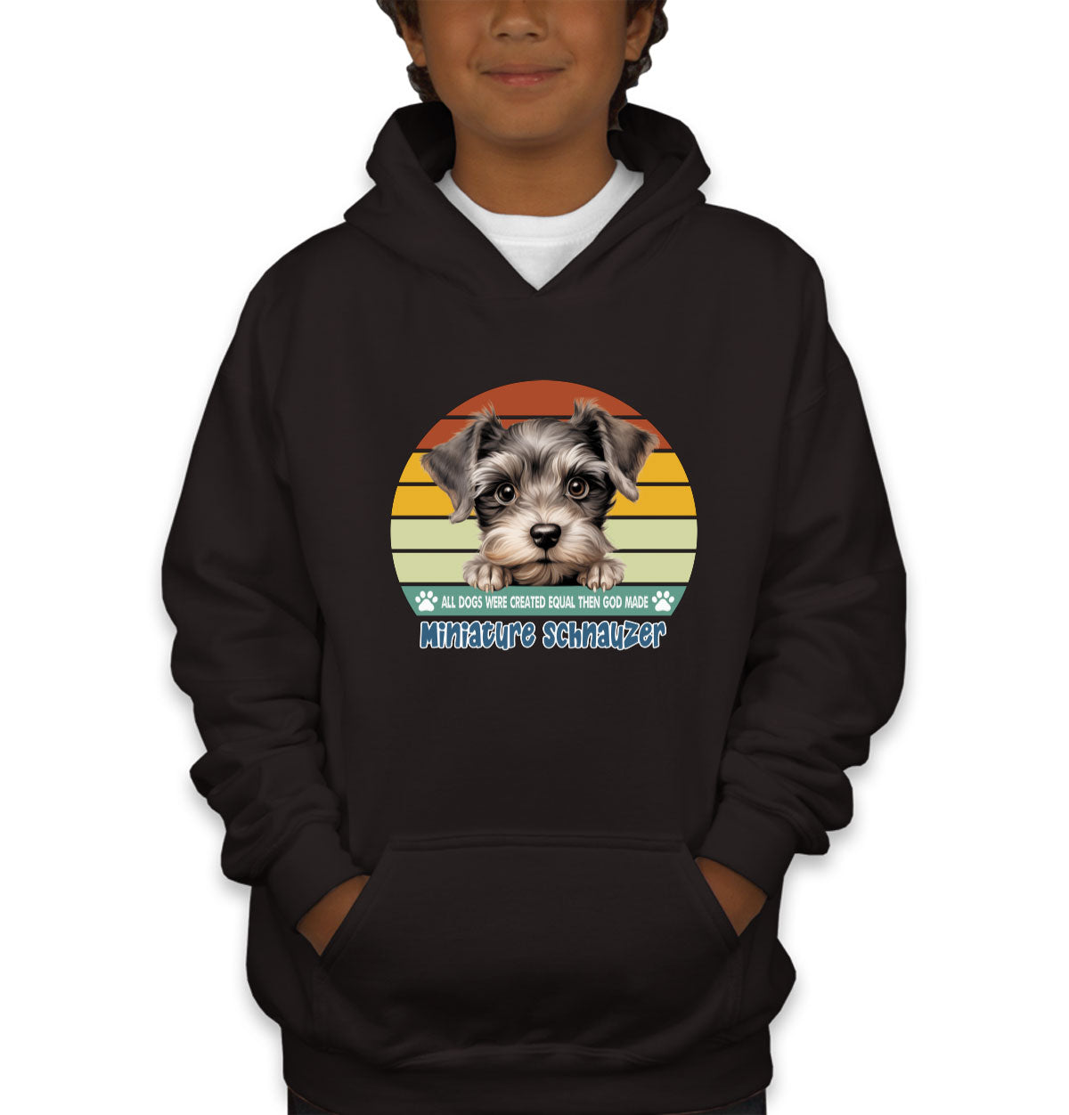 All Dogs Were Created Equal Miniature Schnauzer Youth Hoodie