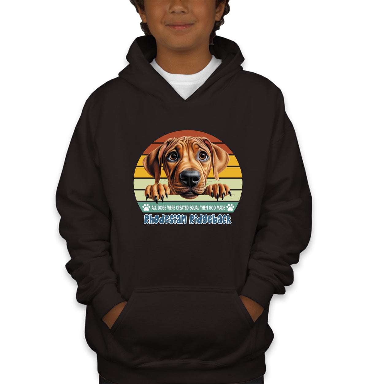 All Dogs Were Created Equal Rhodesian Ridgeback Youth Hoodie