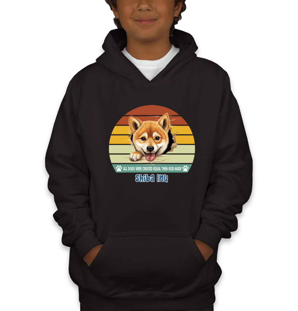 All Dogs Were Created Equal Shiba Inu Youth Hoodie