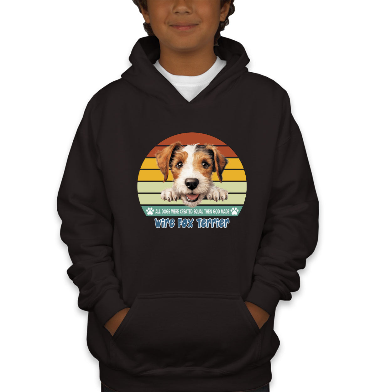 All Dogs Were Created Equal Wire Fox Terrier Youth Hoodie