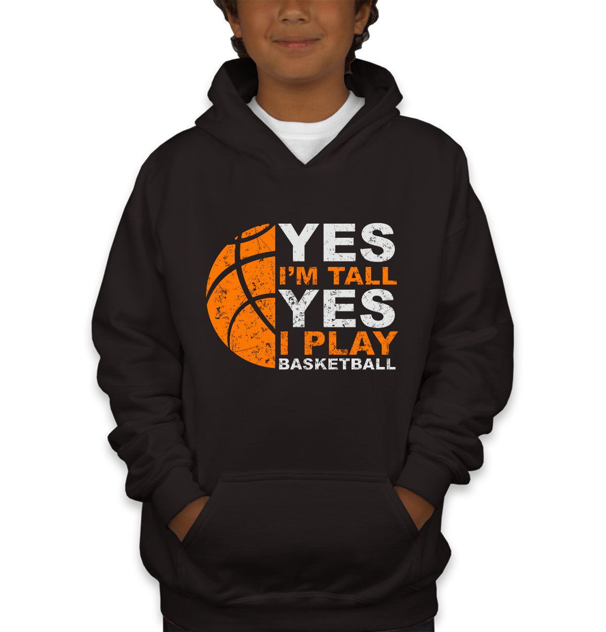 Yes I'm Tall Yes I Play Basketball Youth Hoodie