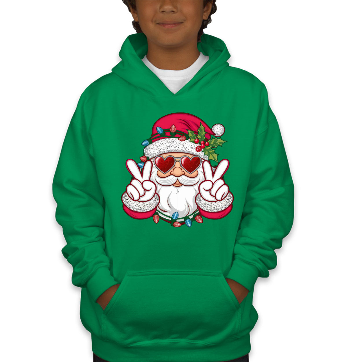 Cool Santa Claus Christmas Youth Hoodie