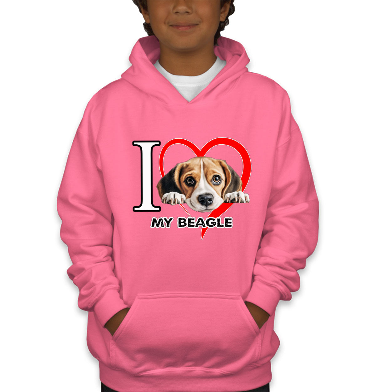 I Love My Beagle Dog Youth Hoodie