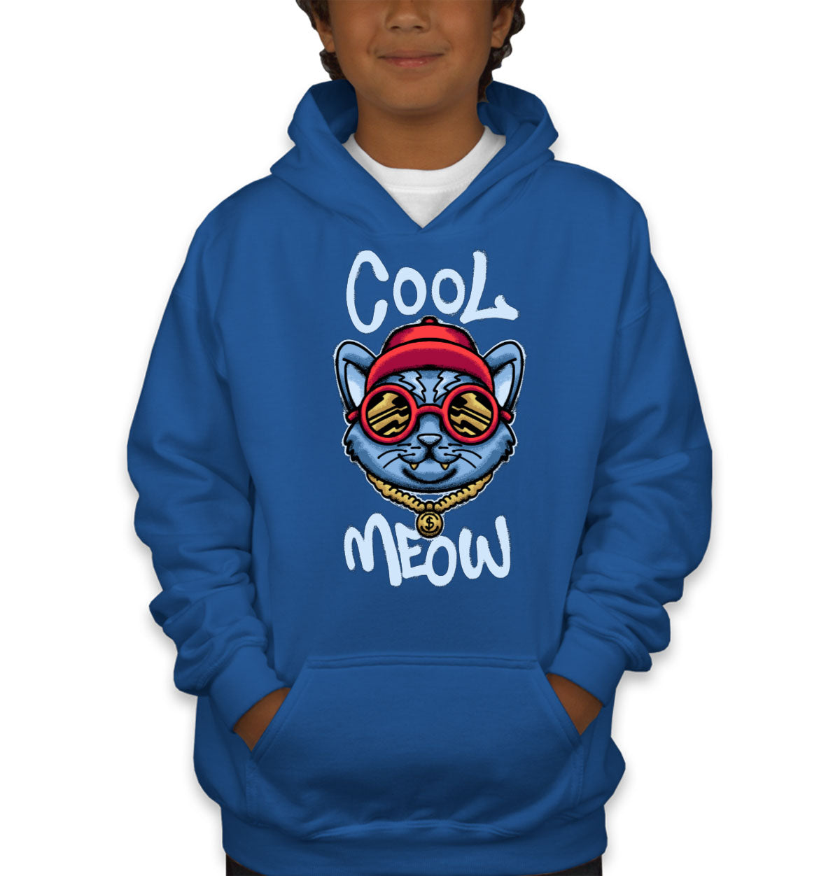 Cool Meow Cat Youth Hoodie