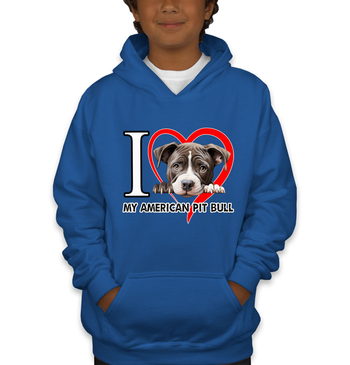 I Love My American Pitpull Dog Youth Hoodie