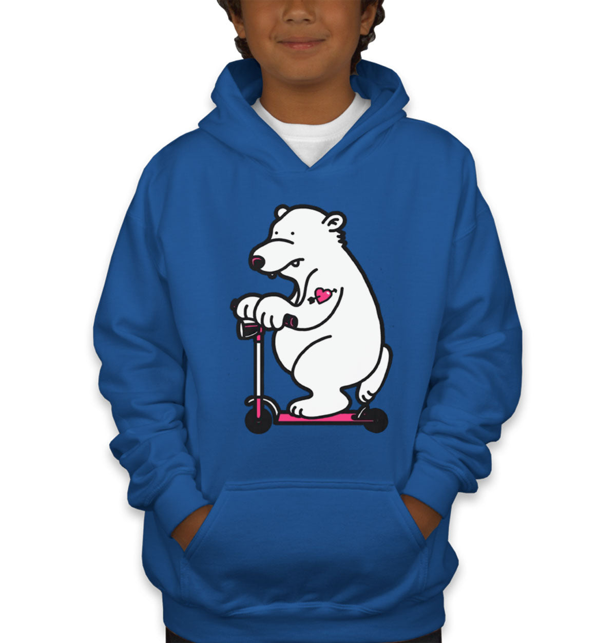 Scooter Bear Youth Hoodie