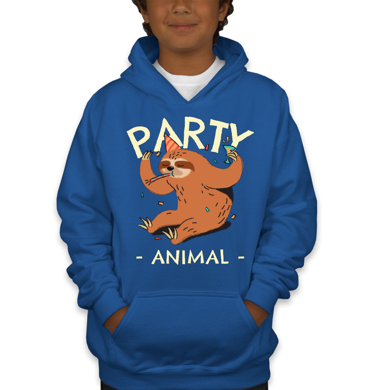 Party Animal Sloth Youth Hoodie