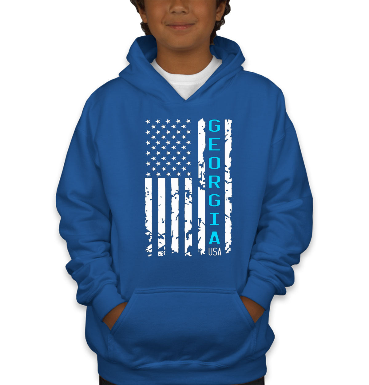 Georgia American Flag Youth Hoodie