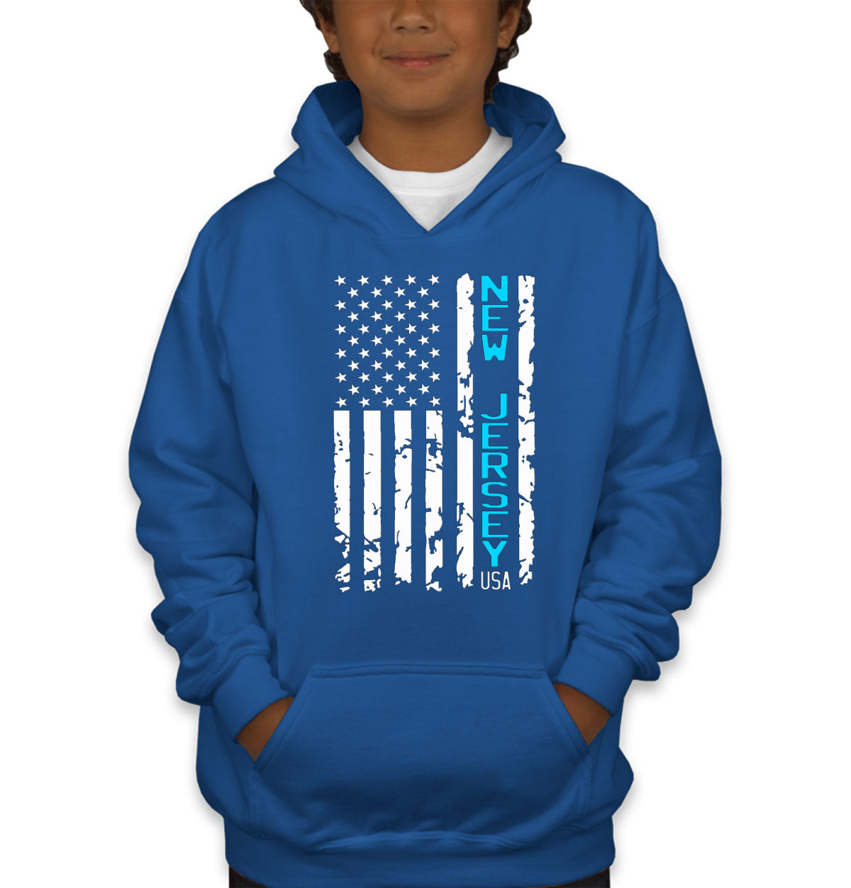 New Jersey American Flag Youth Hoodie