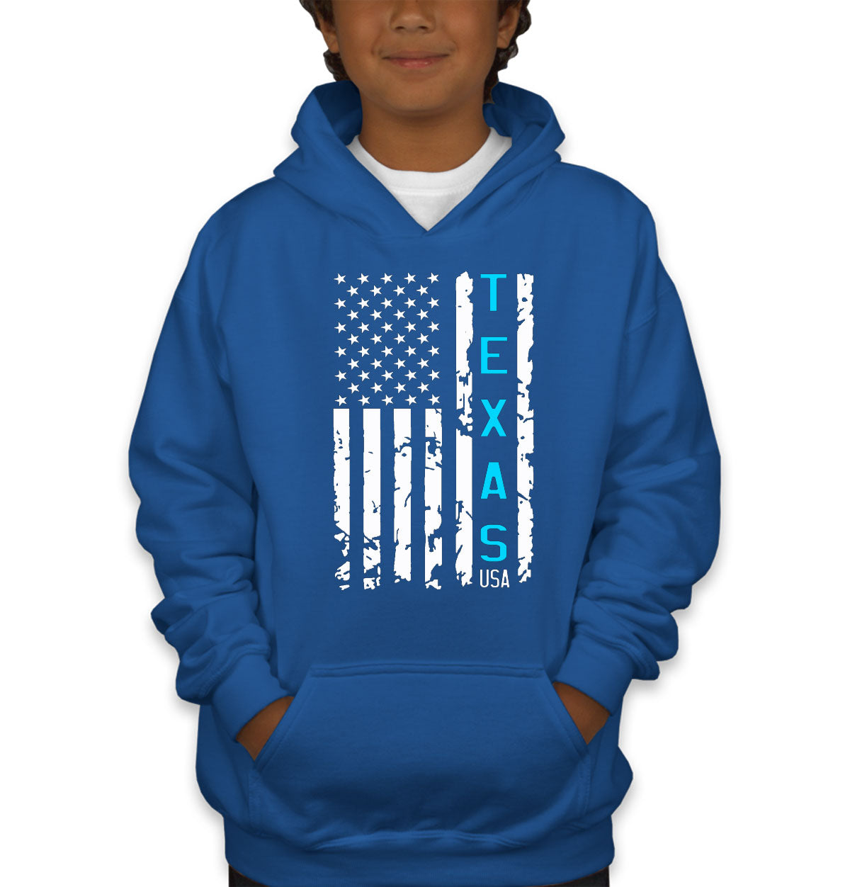 Texas American Flag Youth Hoodie