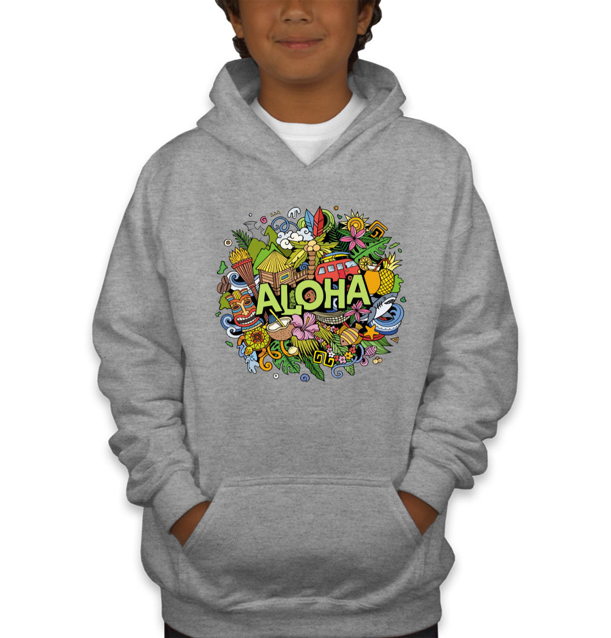 Aloha Hawaii Doodle Youth Hoodie