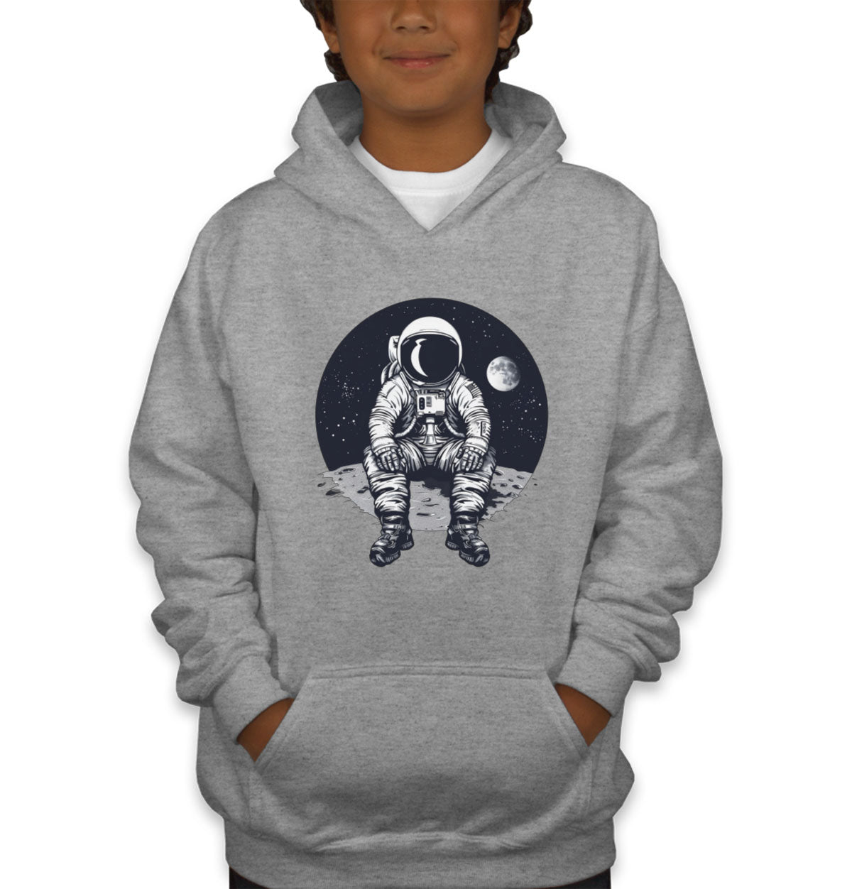 Astronaut Sitting On Moon Youth Hoodie