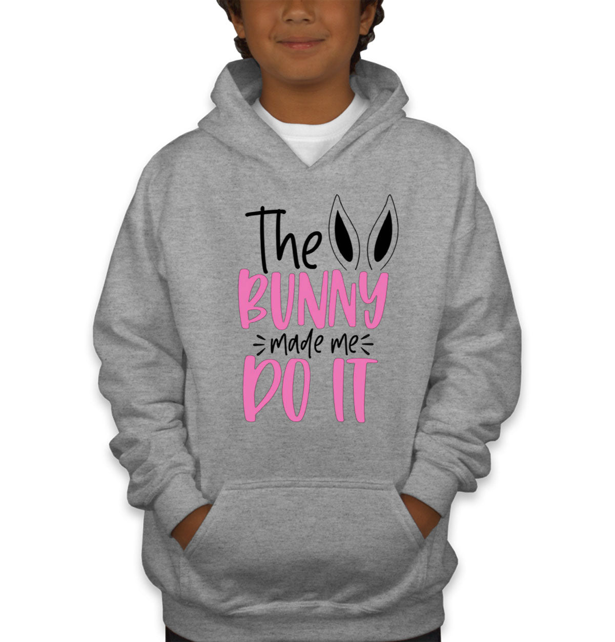 The Bunny Made Me Do It Easter Youth Hoodie