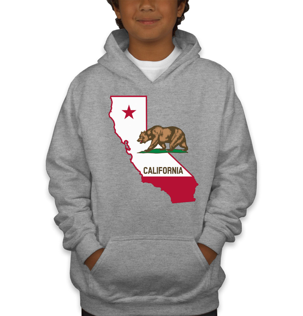 California State Flag Bear Youth Hoodie