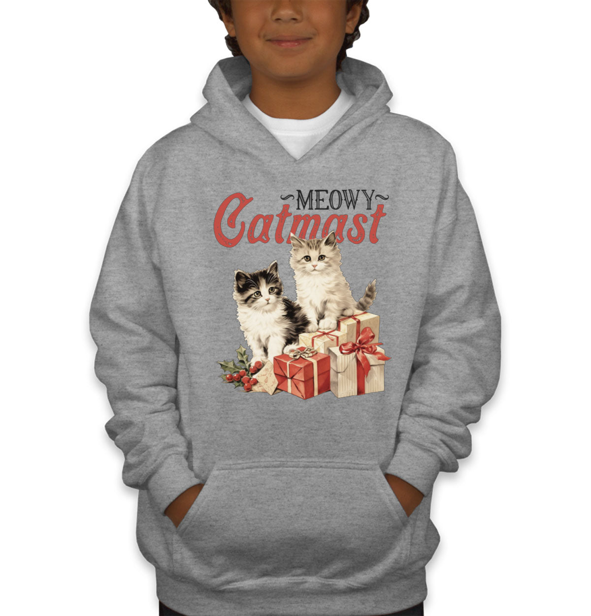 Meowy Catmast Christmas Youth Hoodie