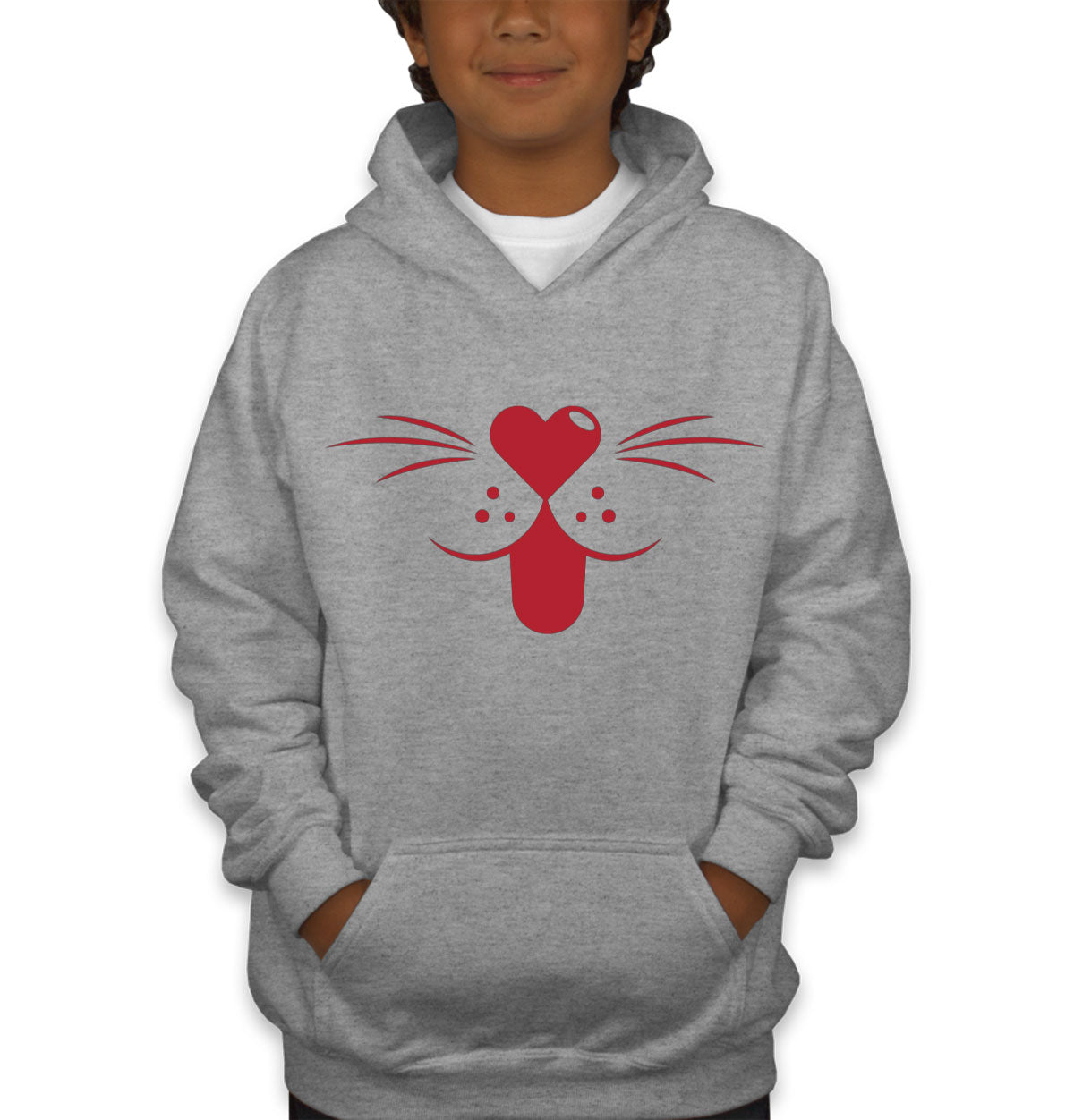 Cartoon Cat Mouth Youth Hoodie