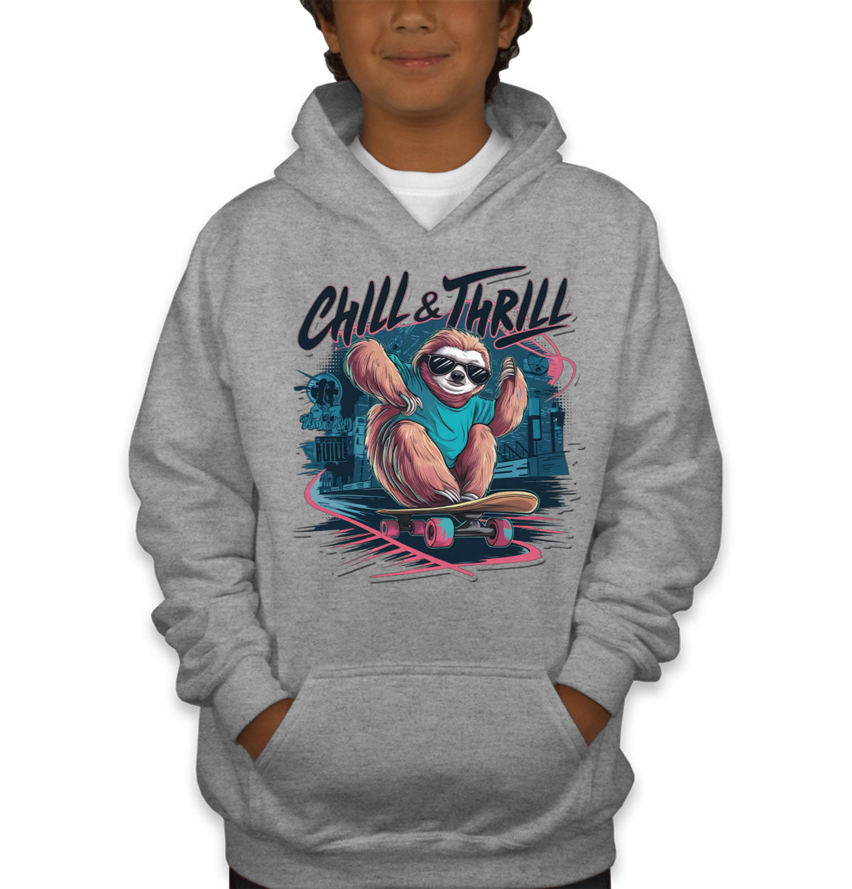 Chill And Thrill Sloth Youth Hoodie