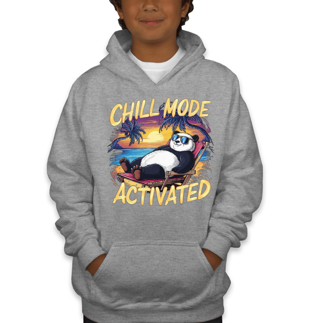 Chill Mode Activated Panda Youth Hoodie