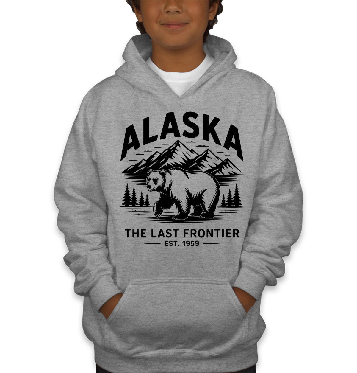 Alaska Cityscape Illustration The Last Frontier Youth Hoodie