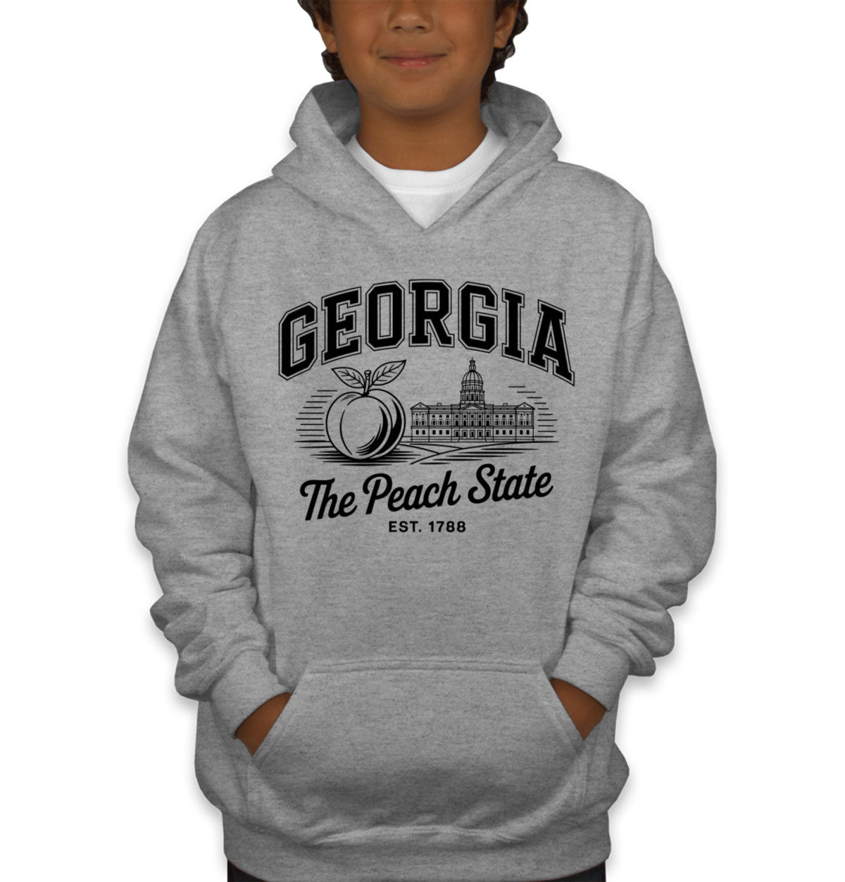 Georgia Cityscape Illustration The Peach State Youth Hoodie