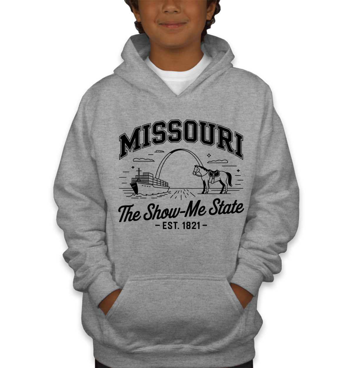 Missouri Cityscape Illustration The Show Me State Youth Hoodie