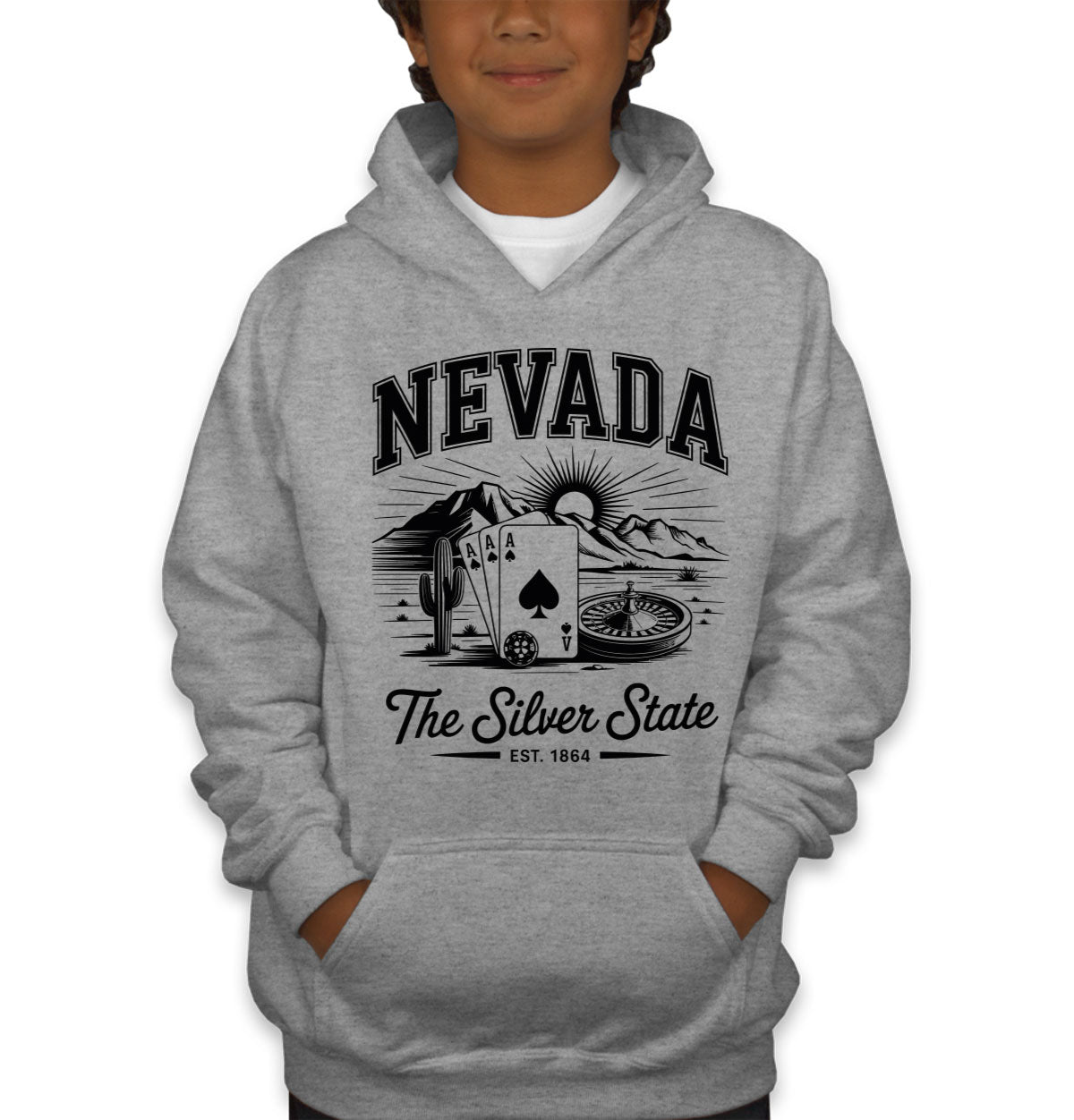 Nevada Cityscape Illustration The Silver State Youth Hoodie