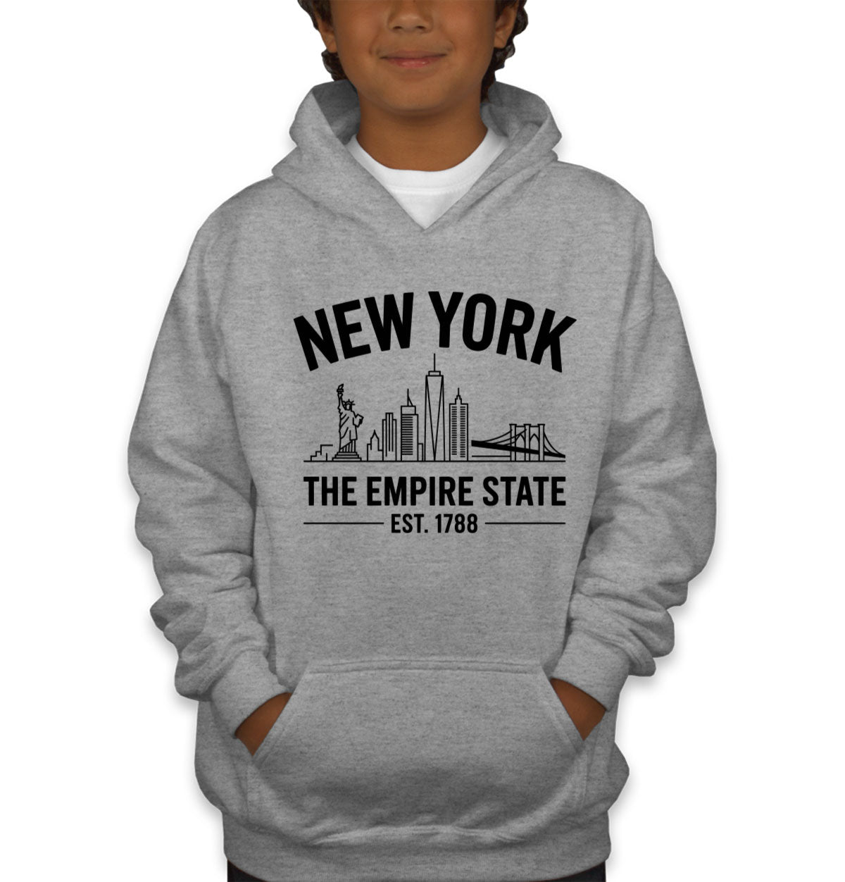 New York Cityscape Illustration The Empire State Youth Hoodie