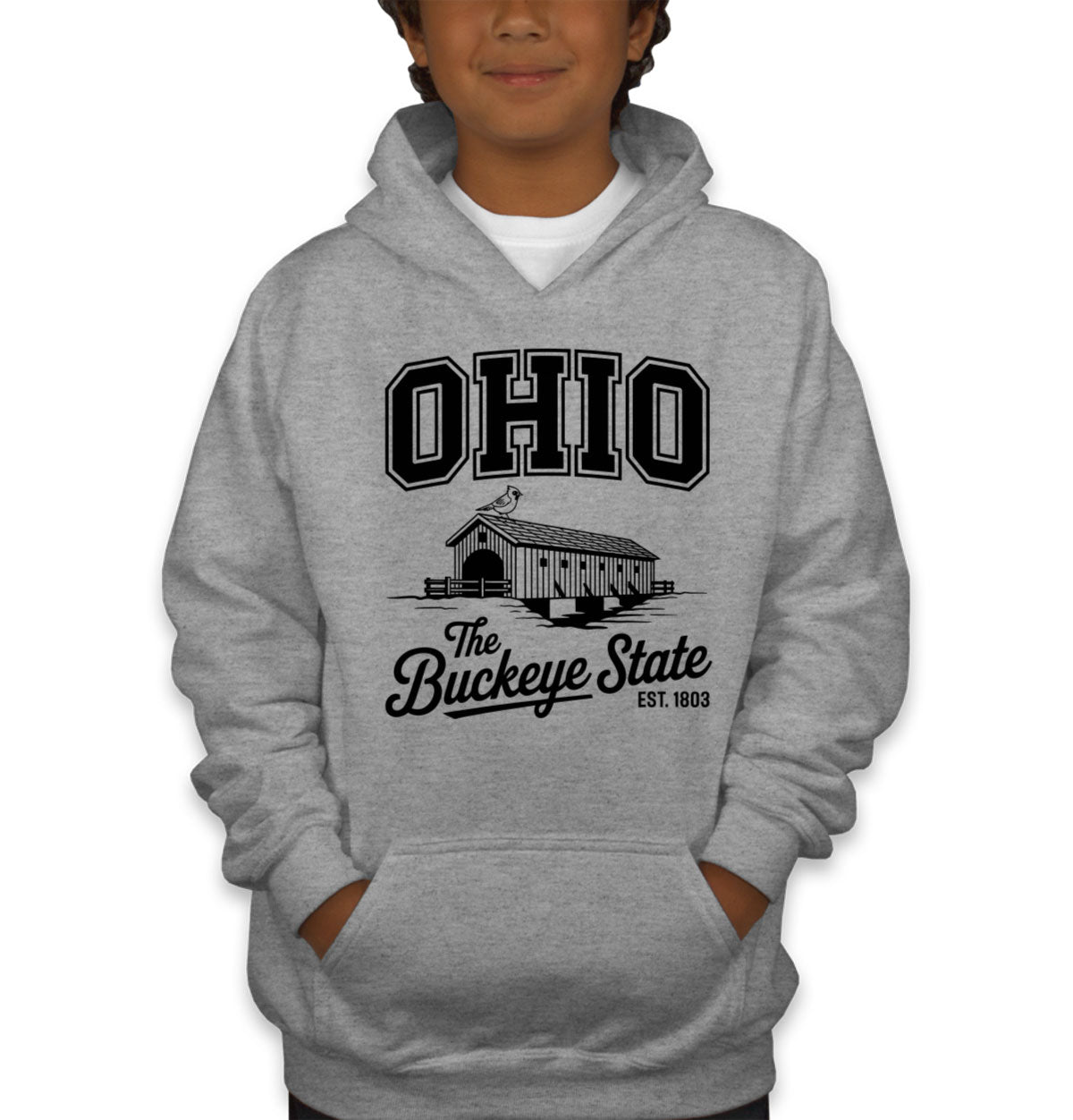 Ohio Cityscape Illustration The Buckeye State Youth Hoodie