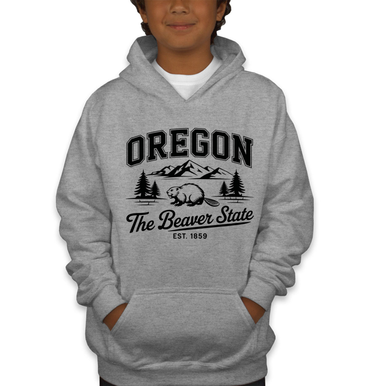 Oregon Cityscape Illustration The Beaver State Youth Hoodie