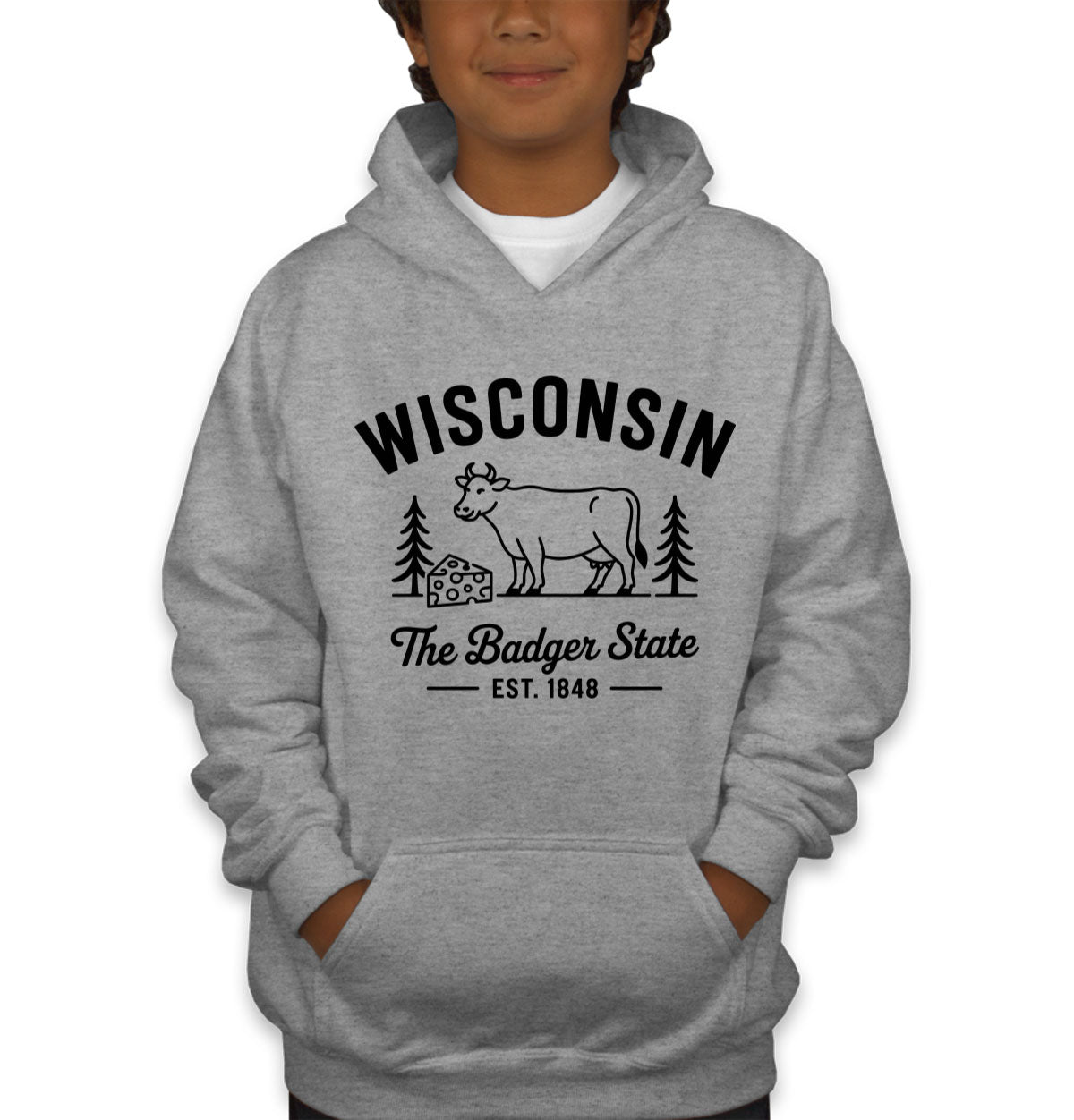 Wisconsin Cityscape Illustration The Badger State Youth Hoodie