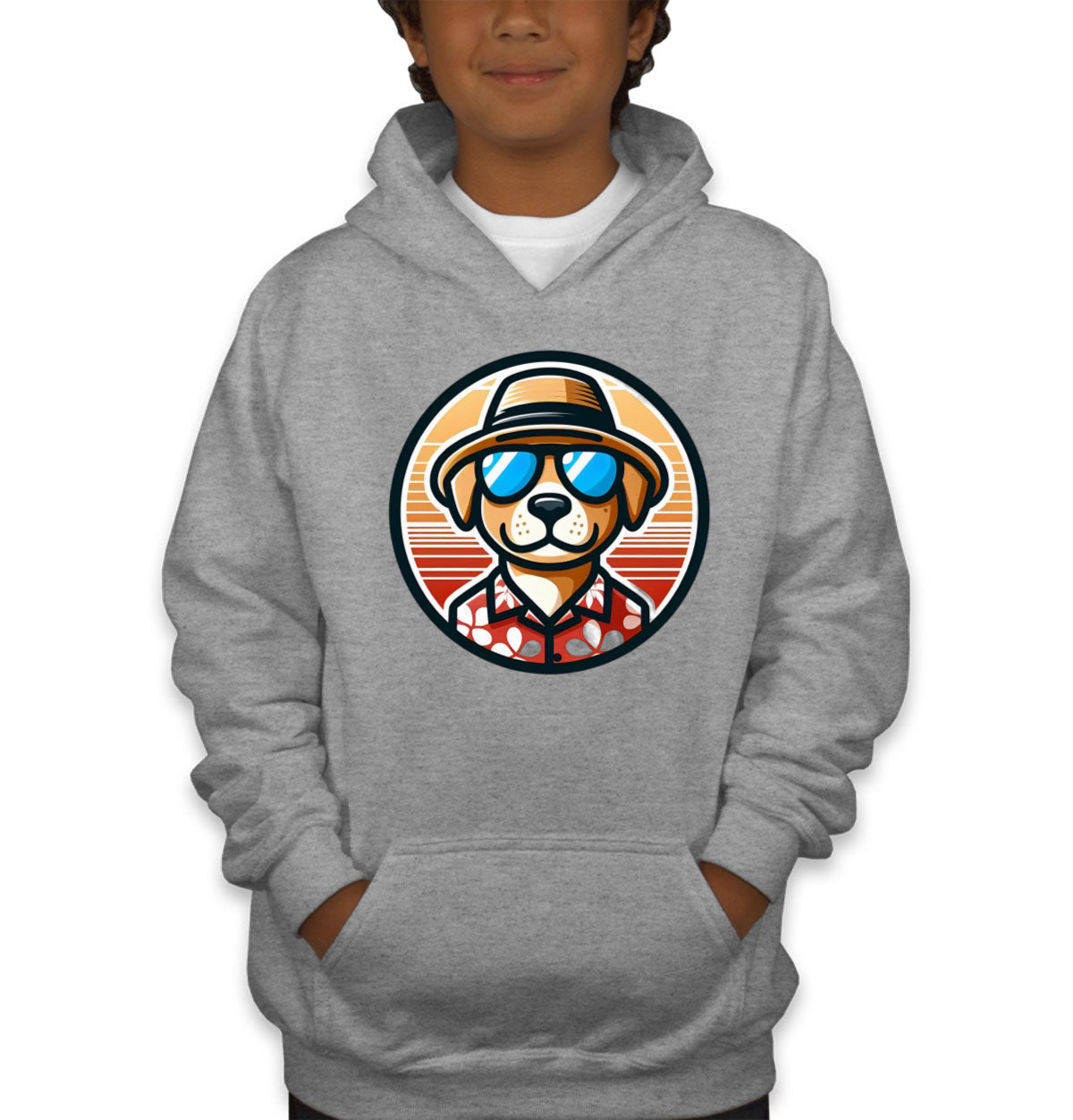 Cool Dog With Hat And Sunglasses Youth Hoodie