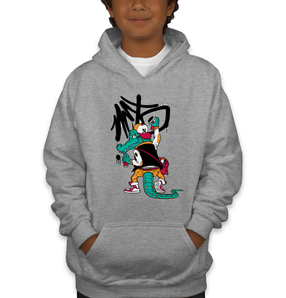 Crocodile Graffiti Youth Hoodie