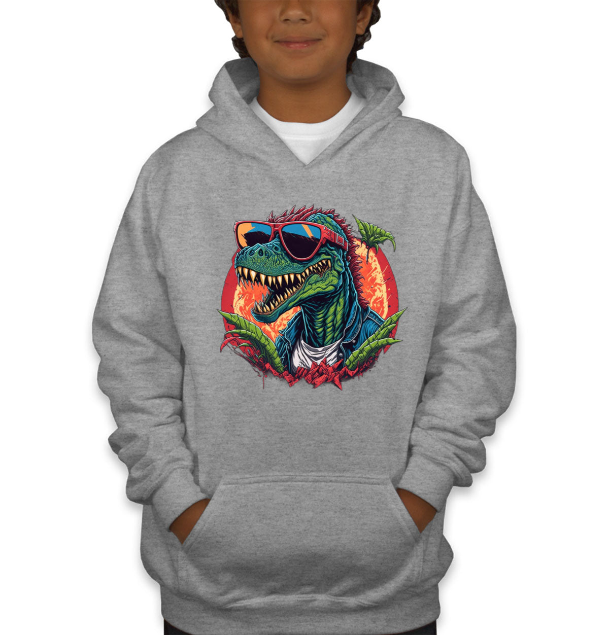 Colorful Dinosaur  Youth Hoodie