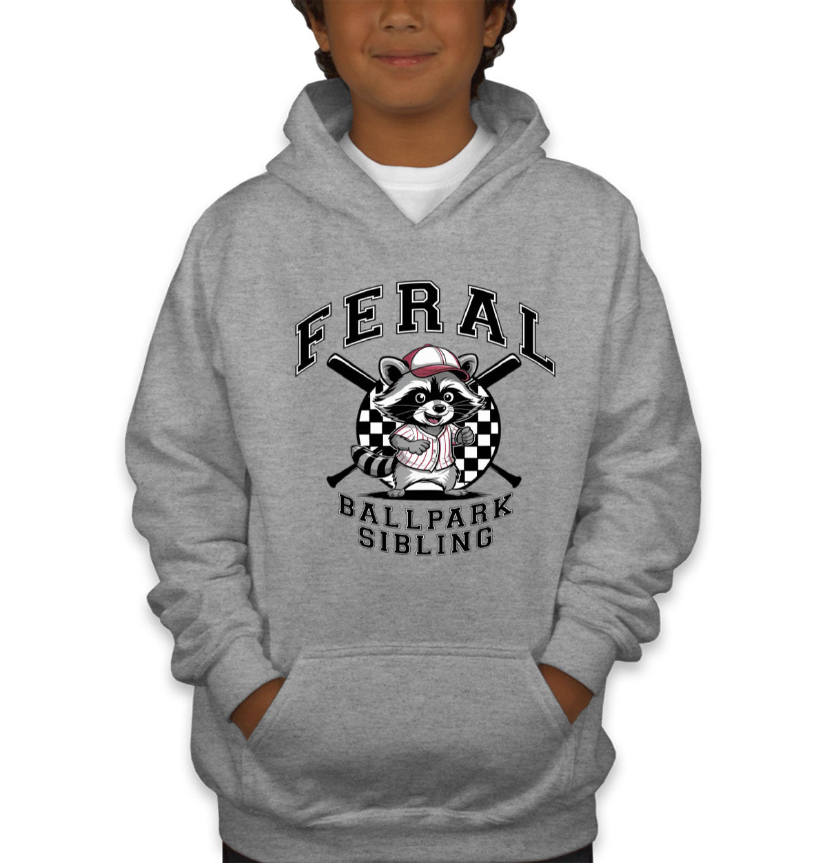 Feral Ballpark Sibling Baseball Youth Hoodie