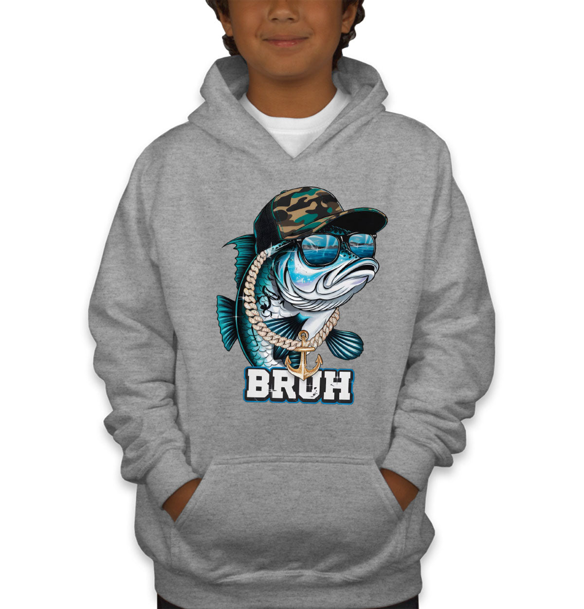 Funny Bass Fishing Youth Hoodie