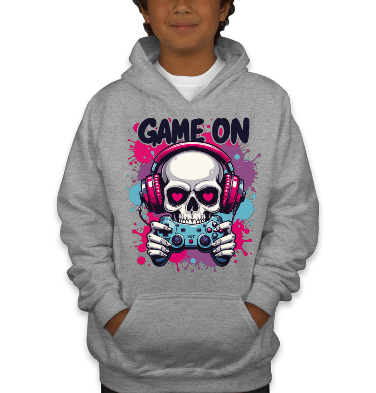 Game On Skull Youth Hoodie