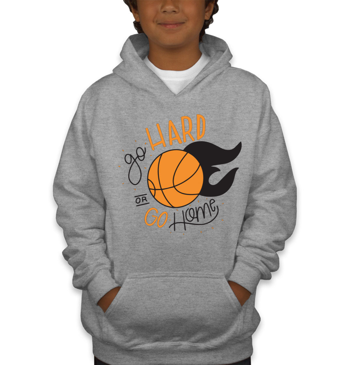 Go Hard Or Go Home Basketball Youth Hoodie