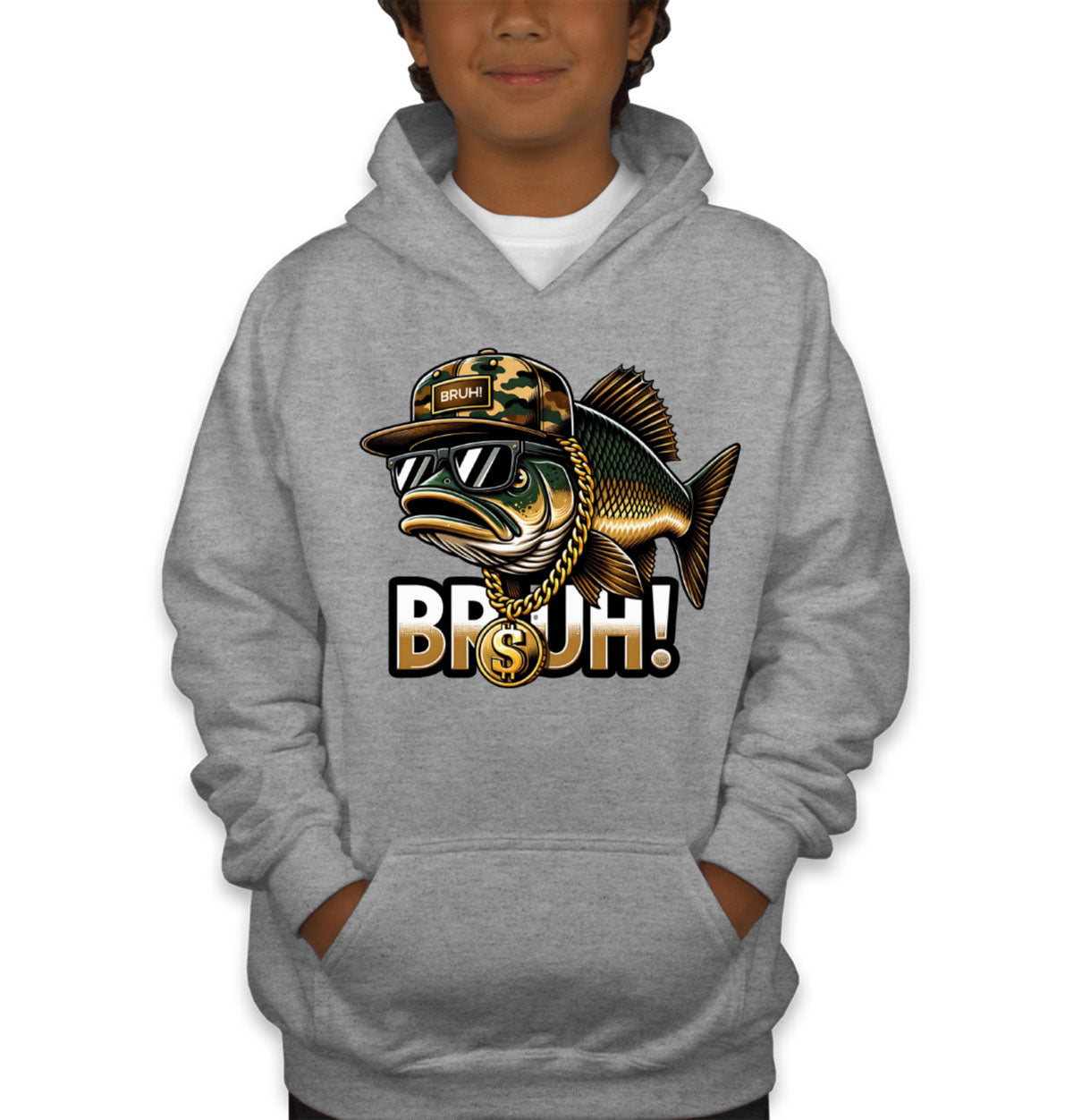 Funny Bass Fishing Youth Hoodie