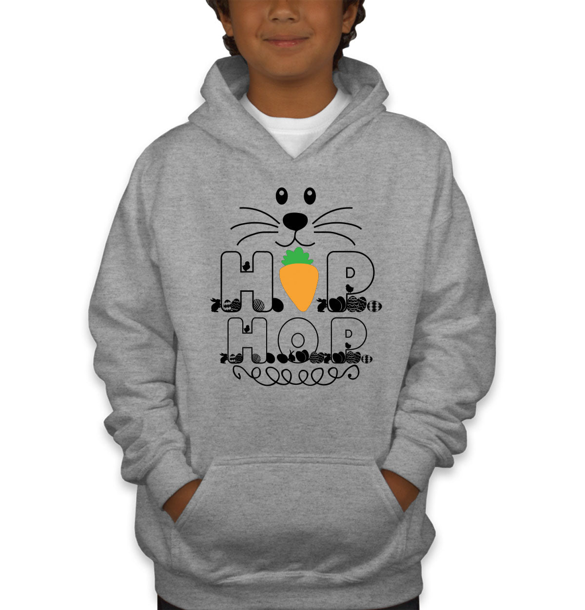 Hop Hop Bunny Easter Youth Hoodie