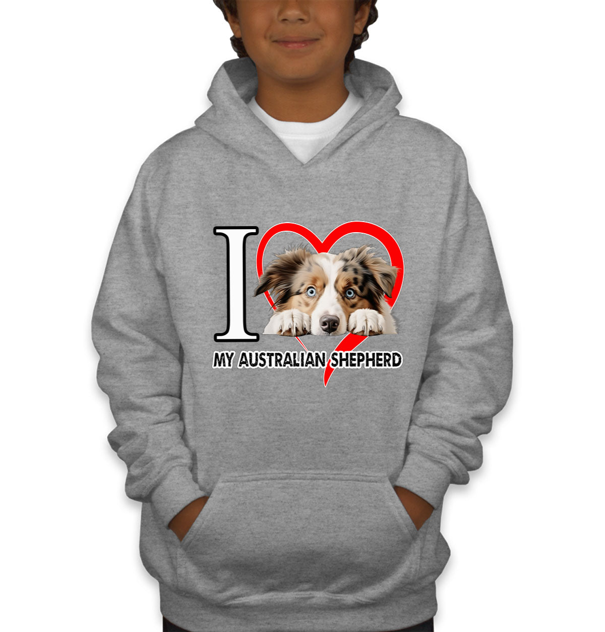 I Love My Australian Shepherd Dog Youth Hoodie