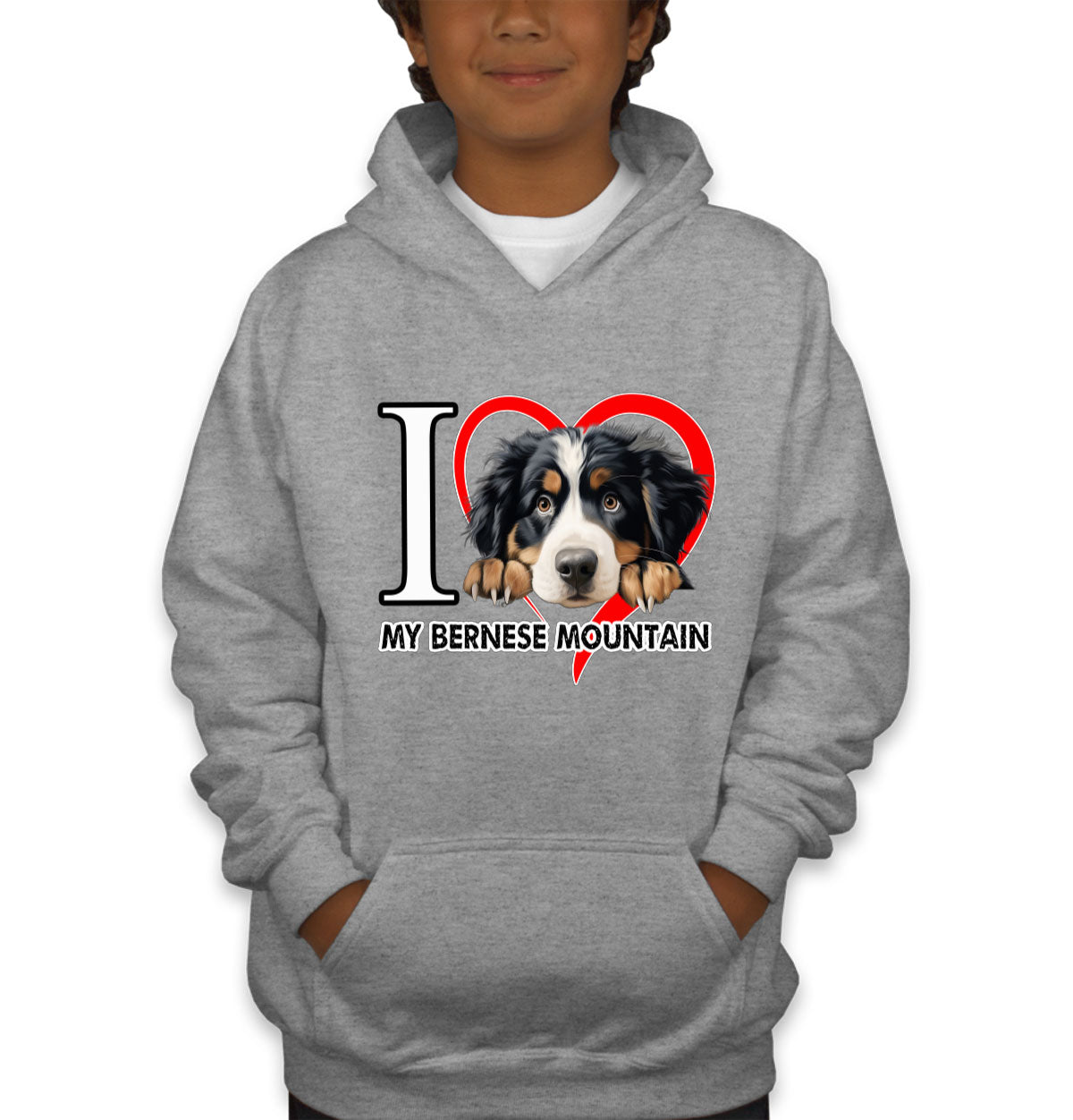 I Love My Bernese Mountain Dog Youth Hoodie