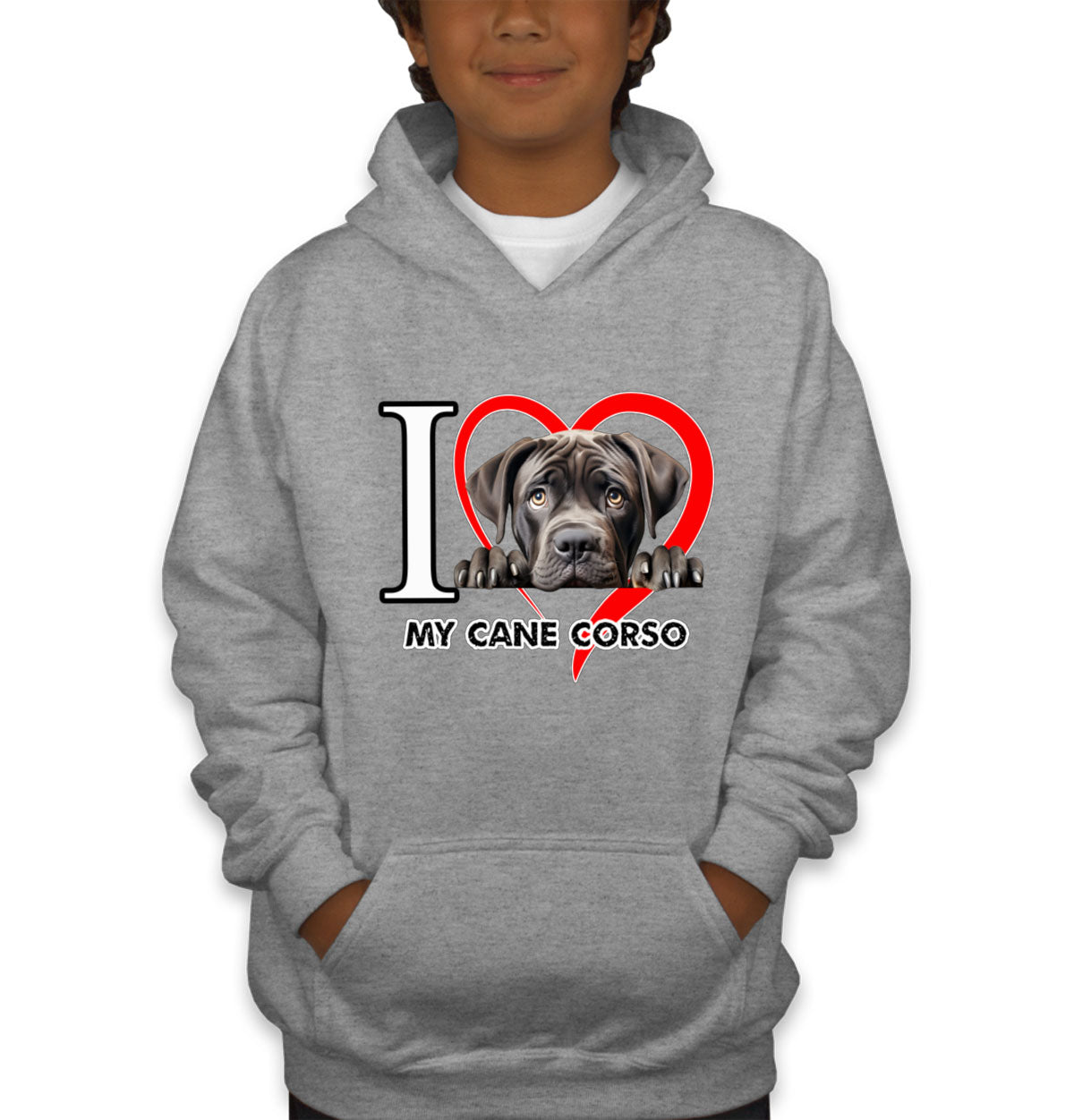 I Love My Cane Corso Dog Youth Hoodie