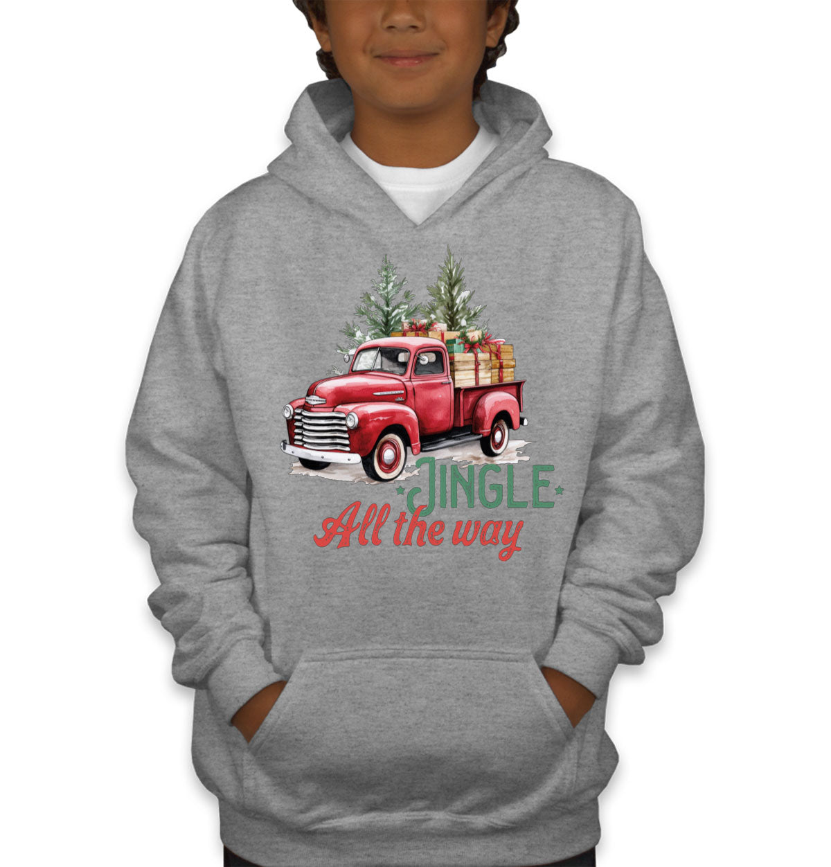 Jingle All the Way Christmas Youth Hoodie