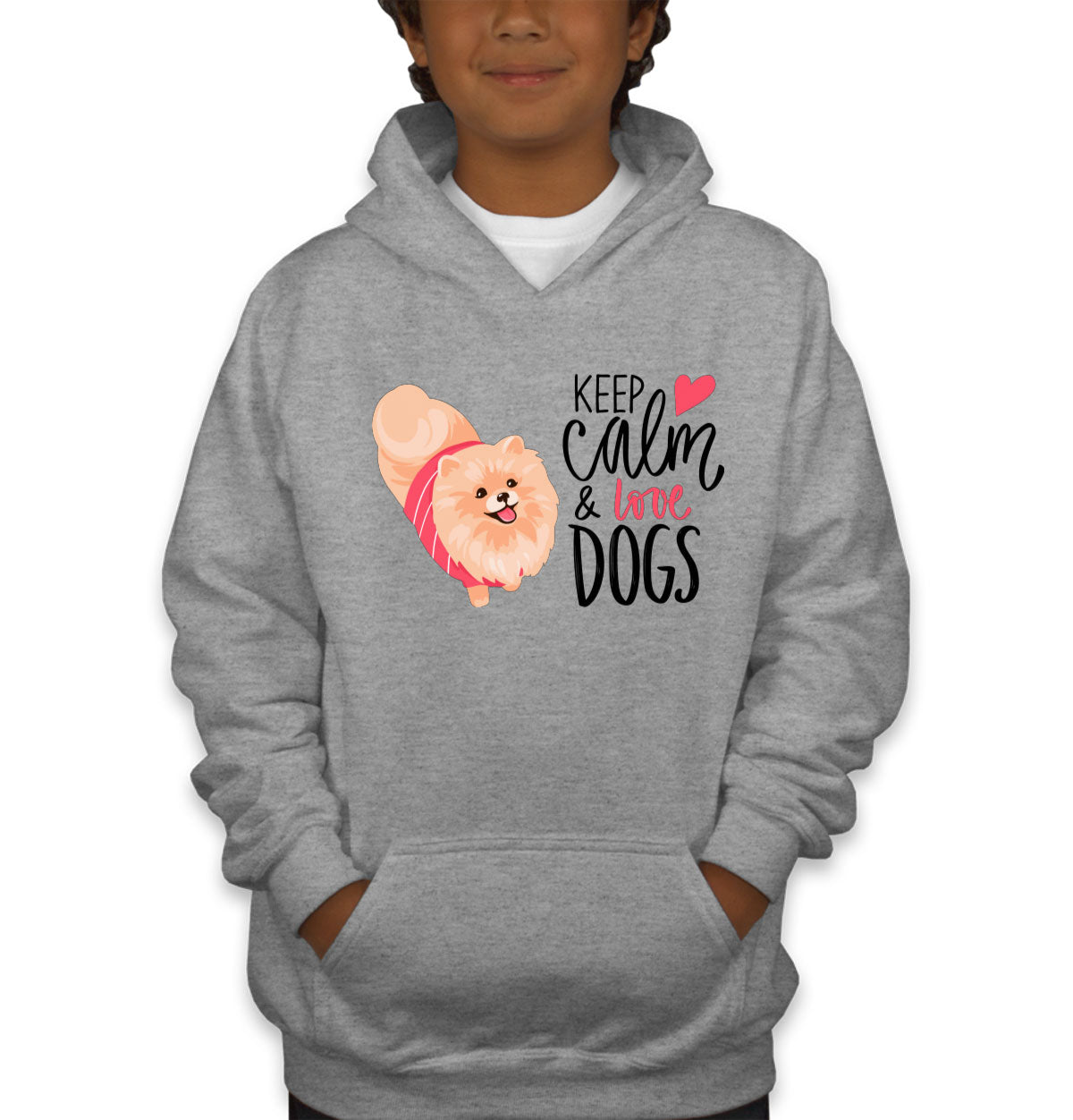 Keep Calm And Love Dogs Youth Hoodie