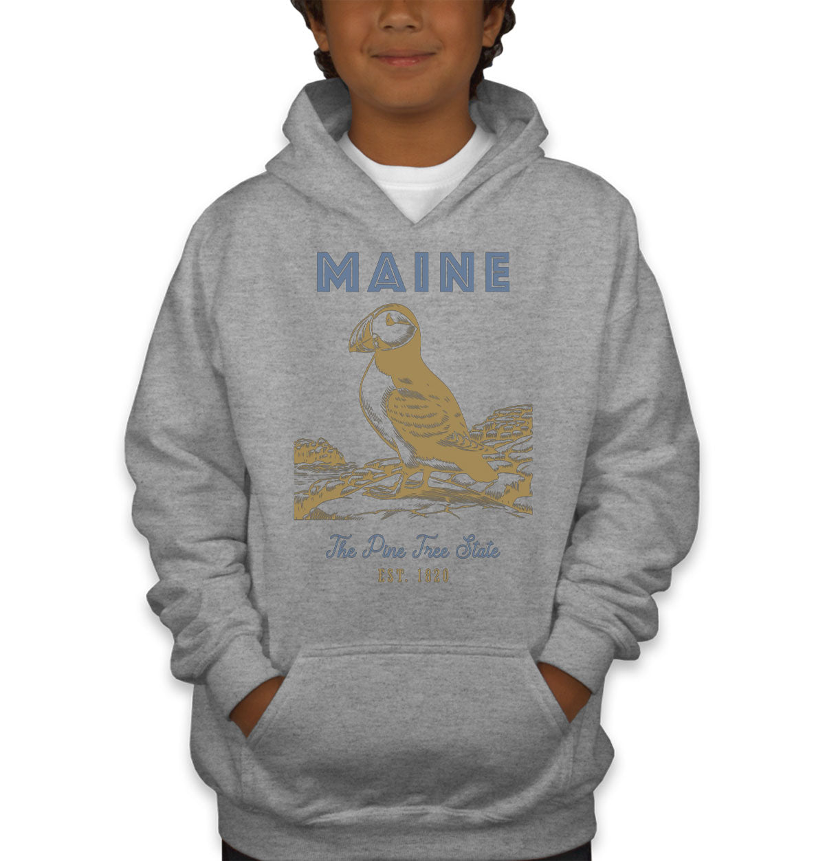 Maine State Vintage Youth Hoodie