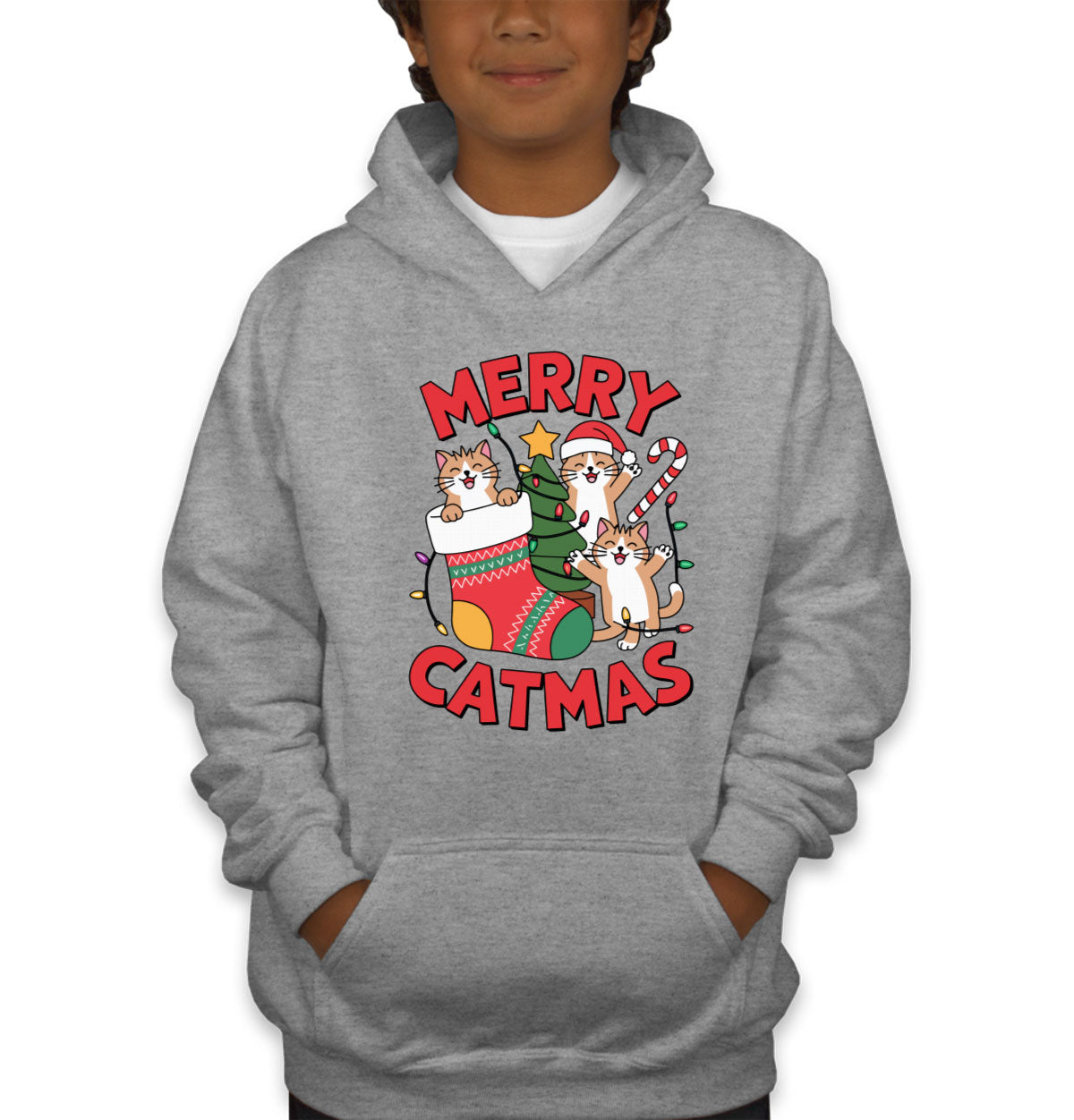 Merry Catmas Youth Hoodie