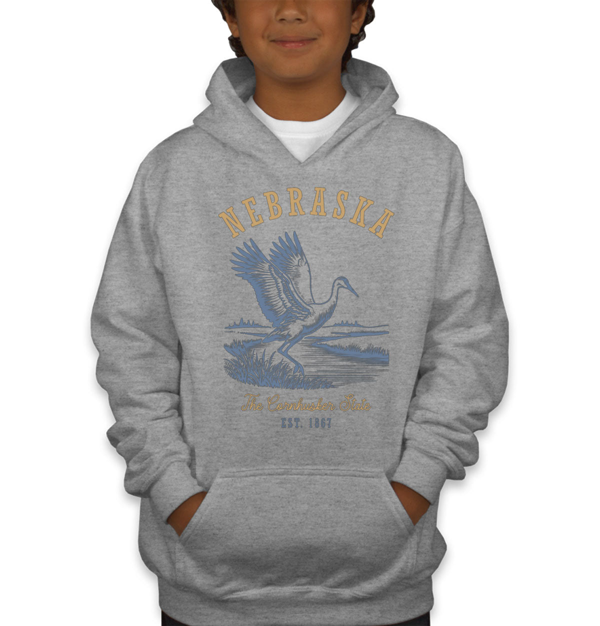 Nebraska State Vintage Youth Hoodie